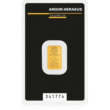 Investiční zlatý slitek 2 g  Argor-Heraeus | Zlatý Trezor.cz