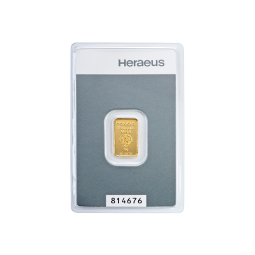 Heraeus 2 g - Investiční zlatý slitek