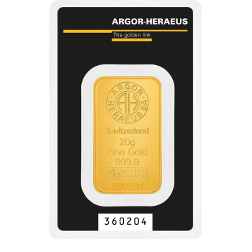 Argor-Heraeus 20G - Investiční zlatý slitek