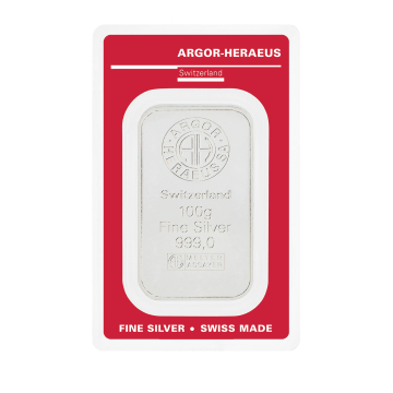 Argor-Heraeus 100 g - Investiční stříbrný slitek