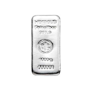 Heraeus 1000 g - Investiční stříbrný slitek