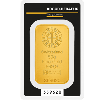 Argor-Heraeus 50g - Investiční zlatý slitek