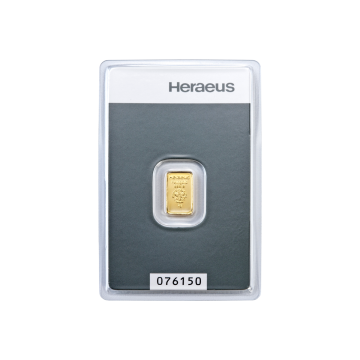 Heraeus 1 g - Investiční zlatý slitek