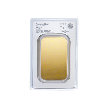 Investiční zlatý slitek Heraeus 50 g | Zlatý Trezor.cz