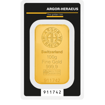 Argor-Heraeus 100g - Investiční zlatý slitek