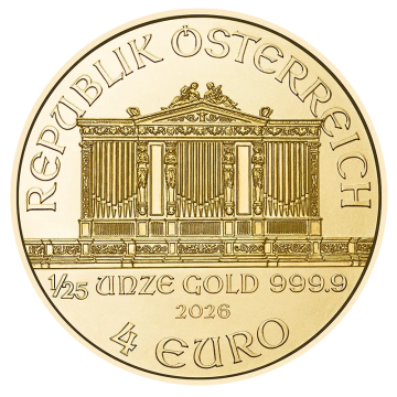 Wiener Philharmoniker (2026) 1/25 unce - Investiční zlatá mince