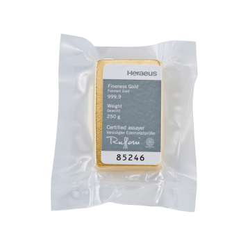 Investiční zlatý slitek Heraeus 250 g | Zlatý Trezor.cz
