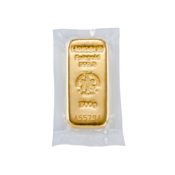 Investiční zlatý slitek Heraeus 500 g | Zlatý Trezor.cz