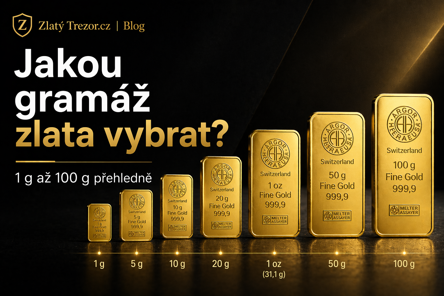 Jakou gramáž investičního zlata vybrat? 1 g až 100 g přehledně