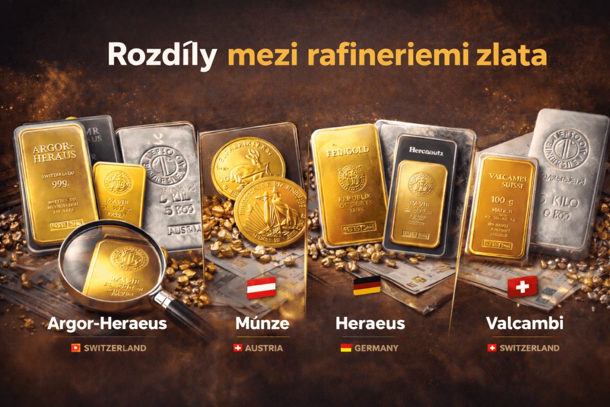 Jaký je rozdíl mezi rafineriemi Argor-Heraeus, Münze Österreich, Heraeus a Valcambi?