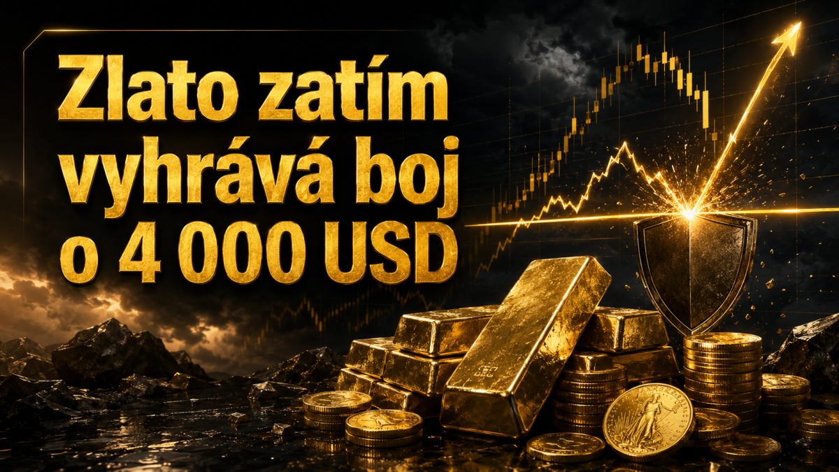 Zlato zatím vyhrává boj o 4 000 USD. Co mu prospělo a jak se situace může dále vyvíjet?