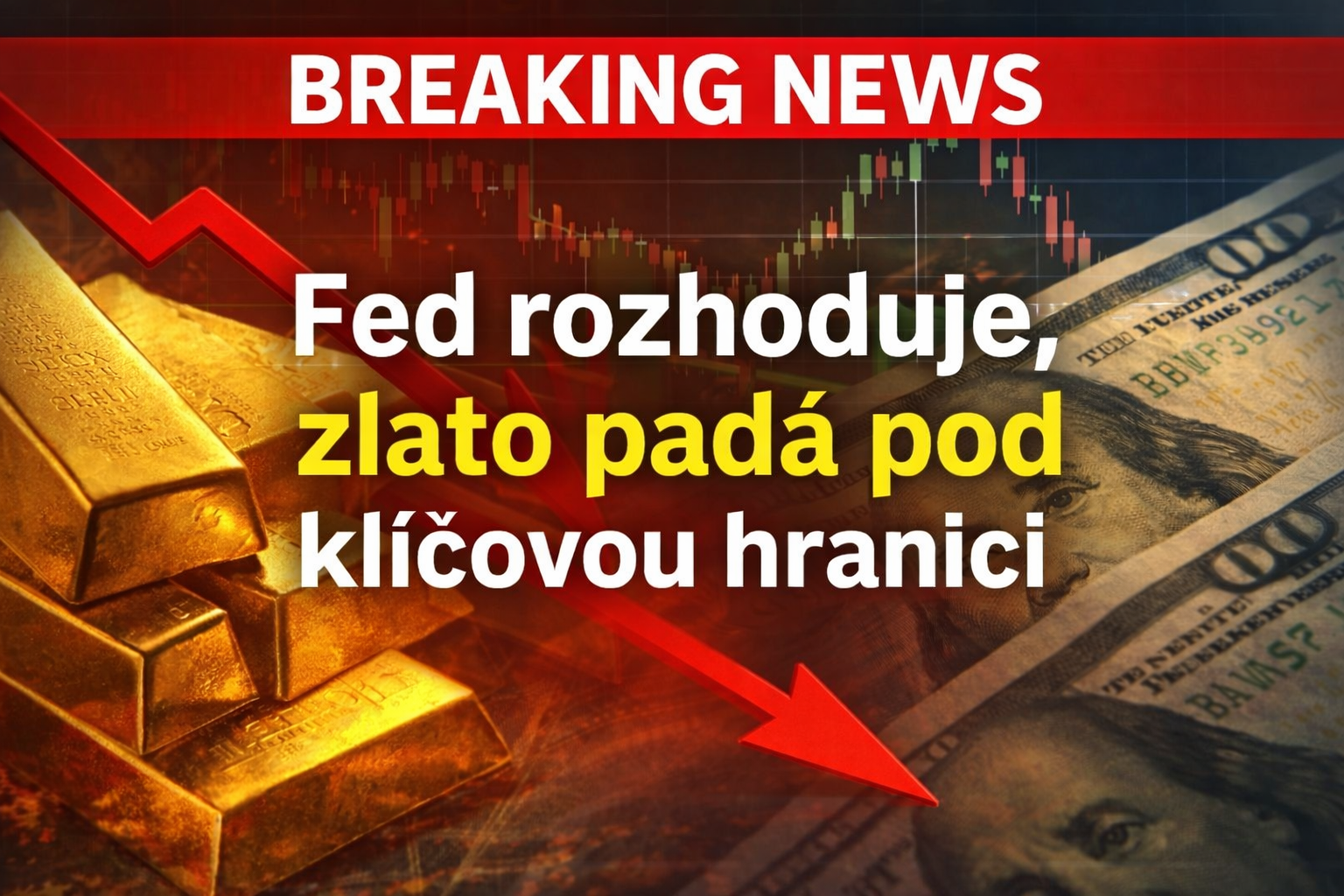 Fed rozhoduje, zlato padá pod klíčovou hranici. Co to znamená pro investory?